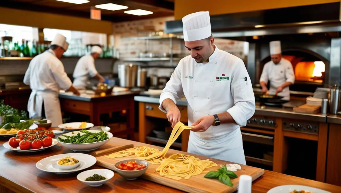 Bella Italia kitchen and fresh ingredients